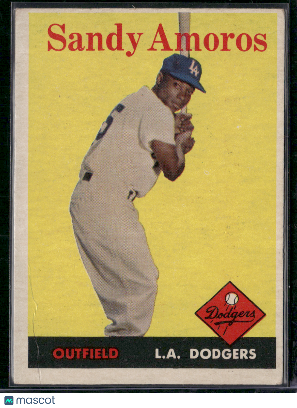 1958 Topps SANDY AMOROS #93 Crease Bottom Left (Good)