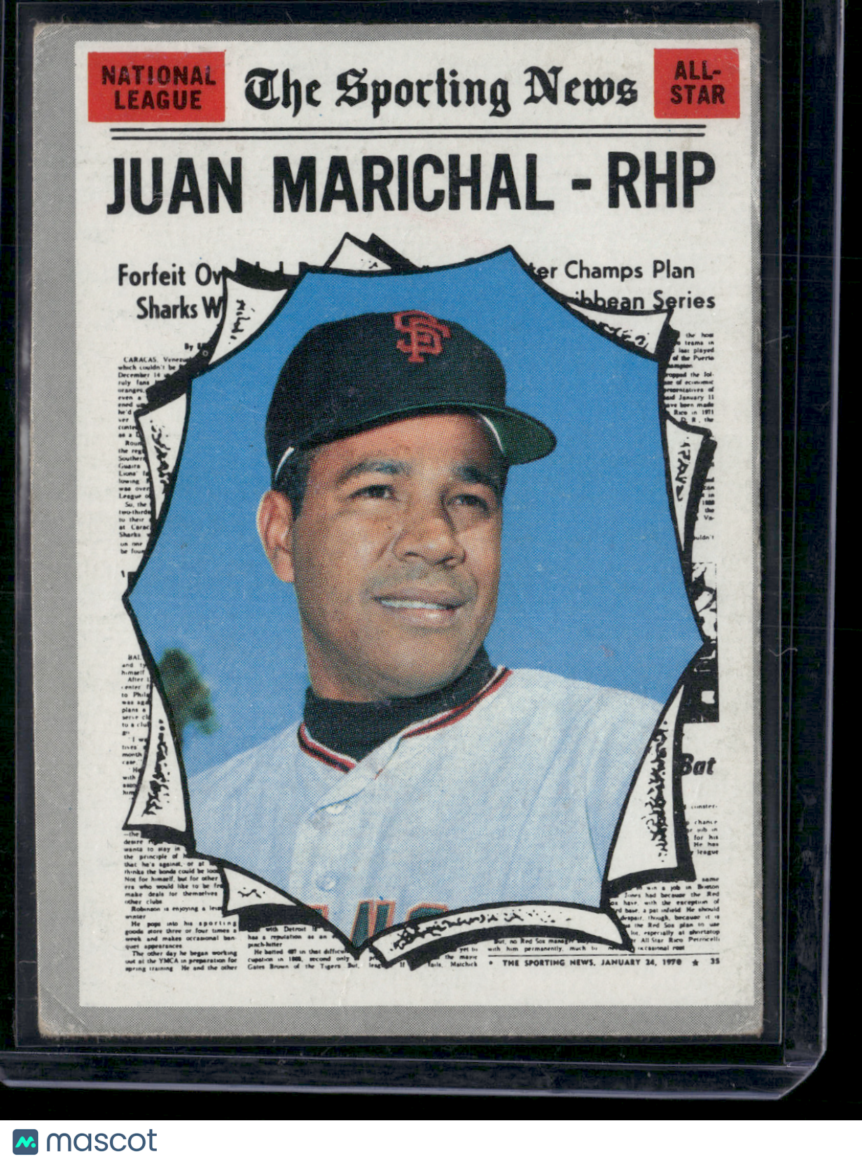 1970 Topps JUAN MARICHAL #466 NL All Star Light Scratches (Good)