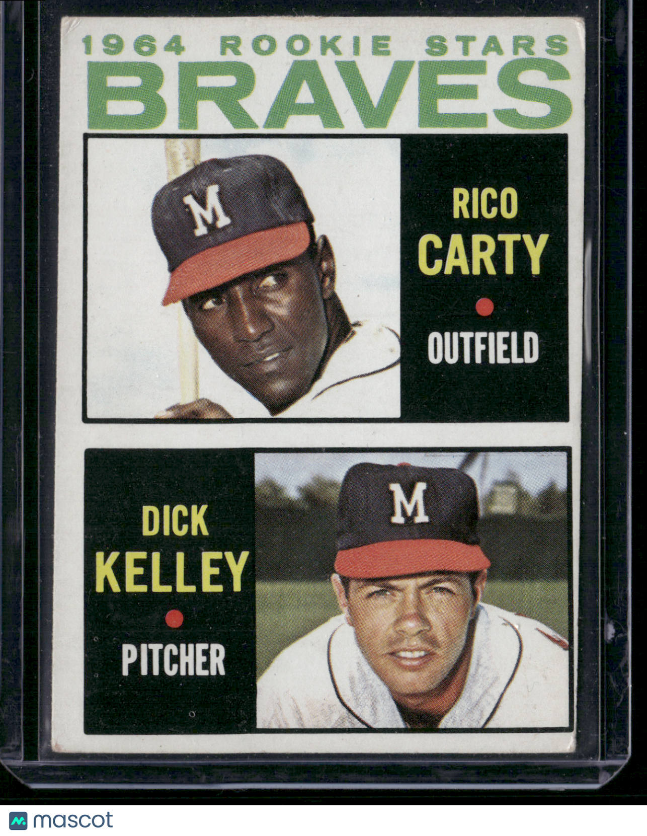 1964 Topps RICO CARTY/DICK KELLEY #476 1964 Braves Rookie Stars