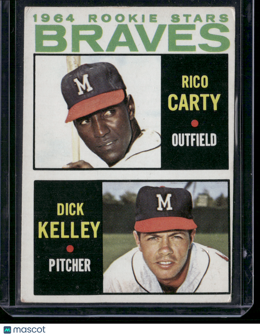 1964 Topps RICO CARTY/DICK KELLEY #476 1964 Braves Rookie Stars
