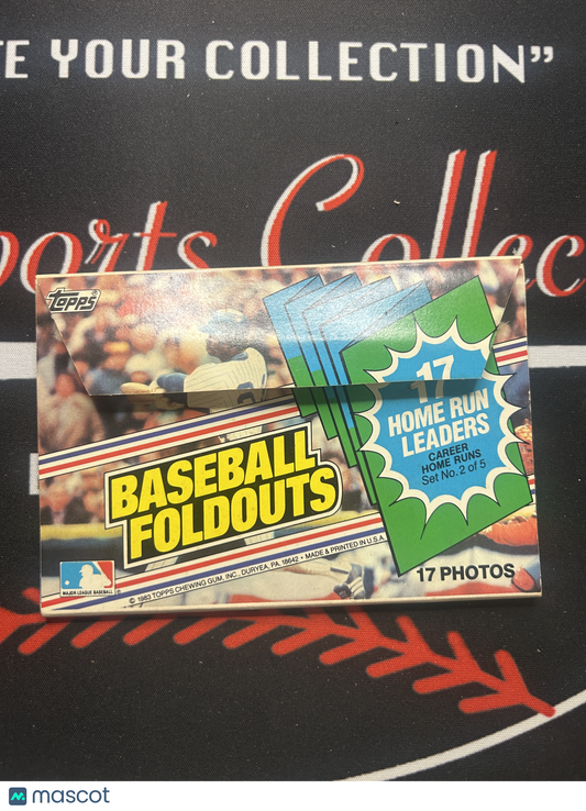 1983 Topps BASEBALL FOLDOUTS 17 Home Run Leaders Set 2 of 5 (EX)