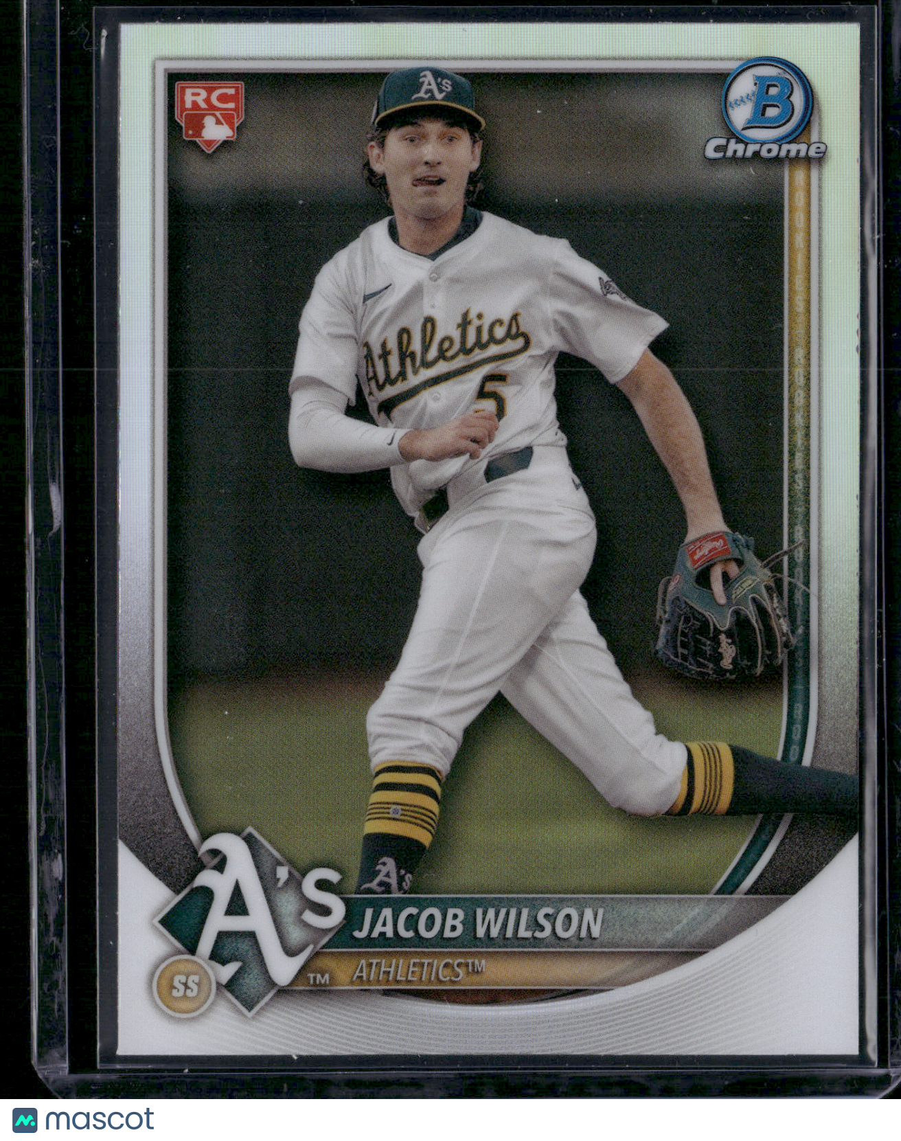 2025 Bowman JACOB WILSON #9 Chrome RED SHIELD RC-AL ROY FAVORITE-BUYBACK CARD