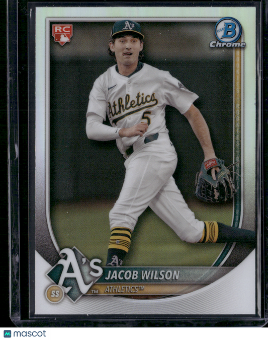 2025 Bowman JACOB WILSON #9 Chrome RED SHIELD RC-AL ROY FAVORITE-BUYBACK CARD
