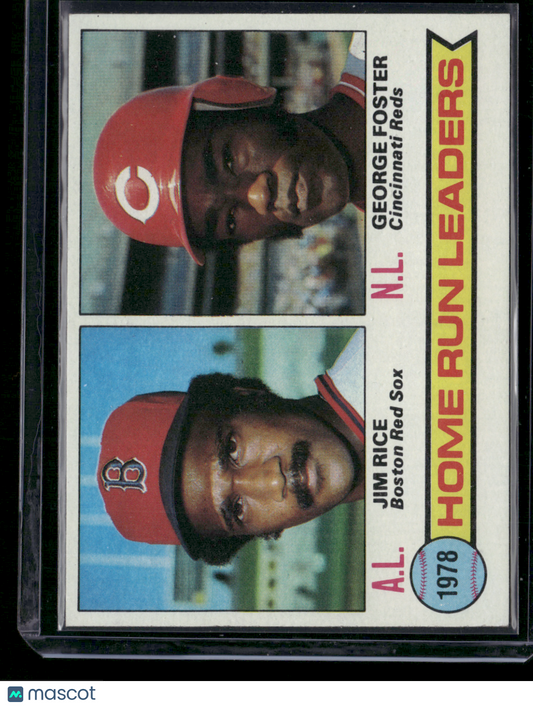 1979 Topps JIM RICE/GEORGE FOSTER #2 1978 Home Run Leaders (EX)