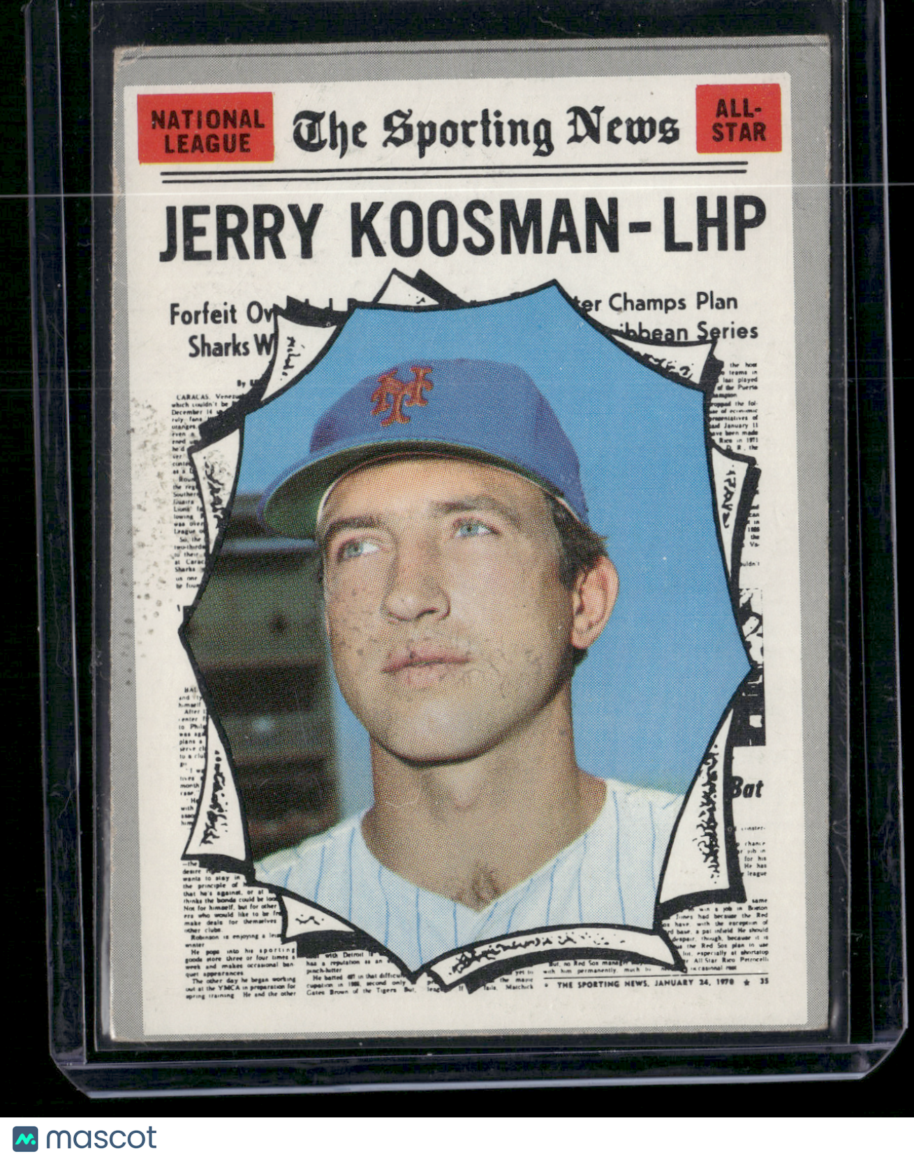1970 Topps JERRY KOOSMAN #468 NL All Star Staining on Front (VG)