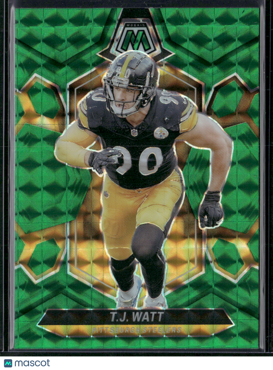 2024 Panini Mosaic T.J. WATT #188 GREEN MOSAIC