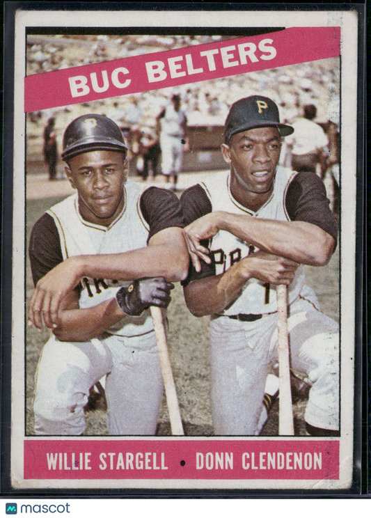 1966 Topps WILLIE STARGELL/DONN CLENDENON #99 BUC BELTERS