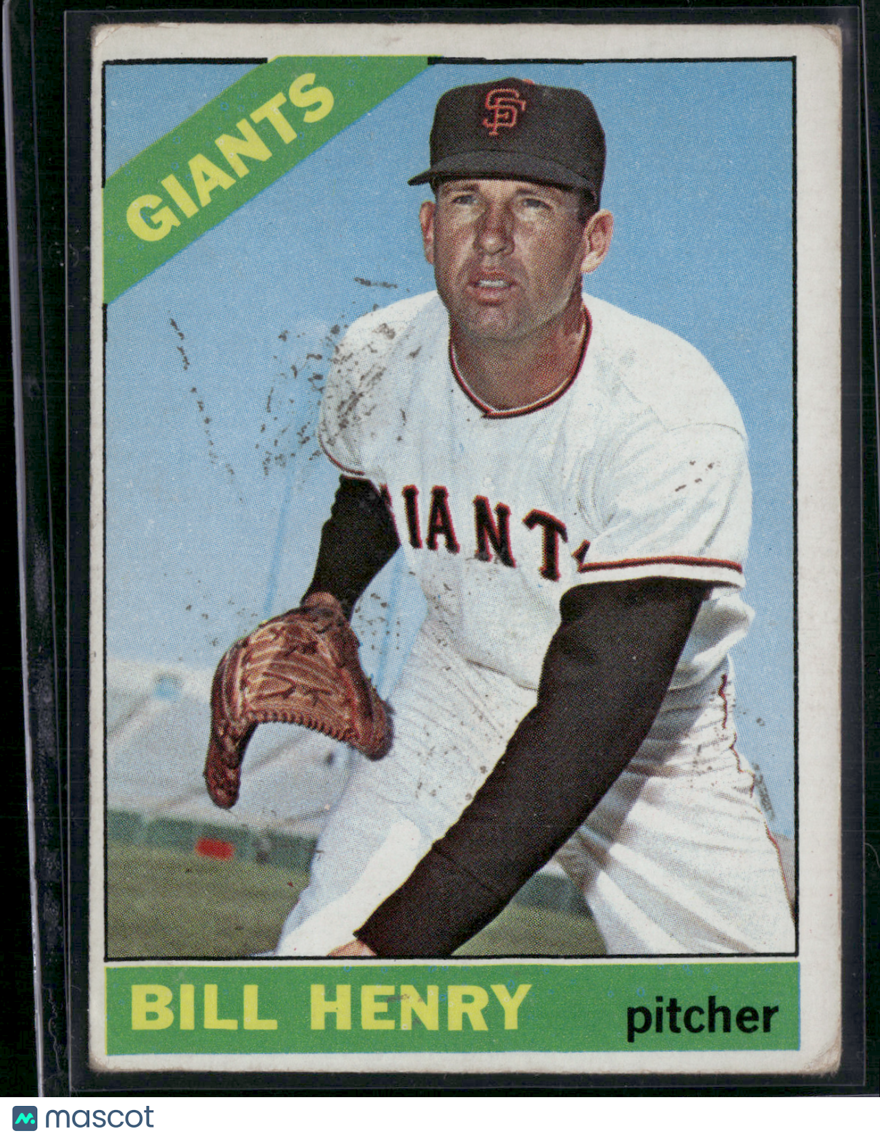 1966 Topps BILL HENRY #115 - Staining