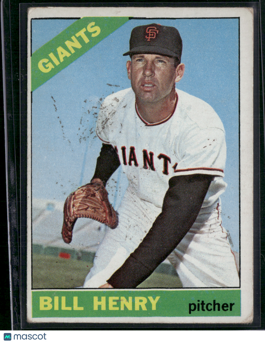 1966 Topps BILL HENRY #115 - Staining