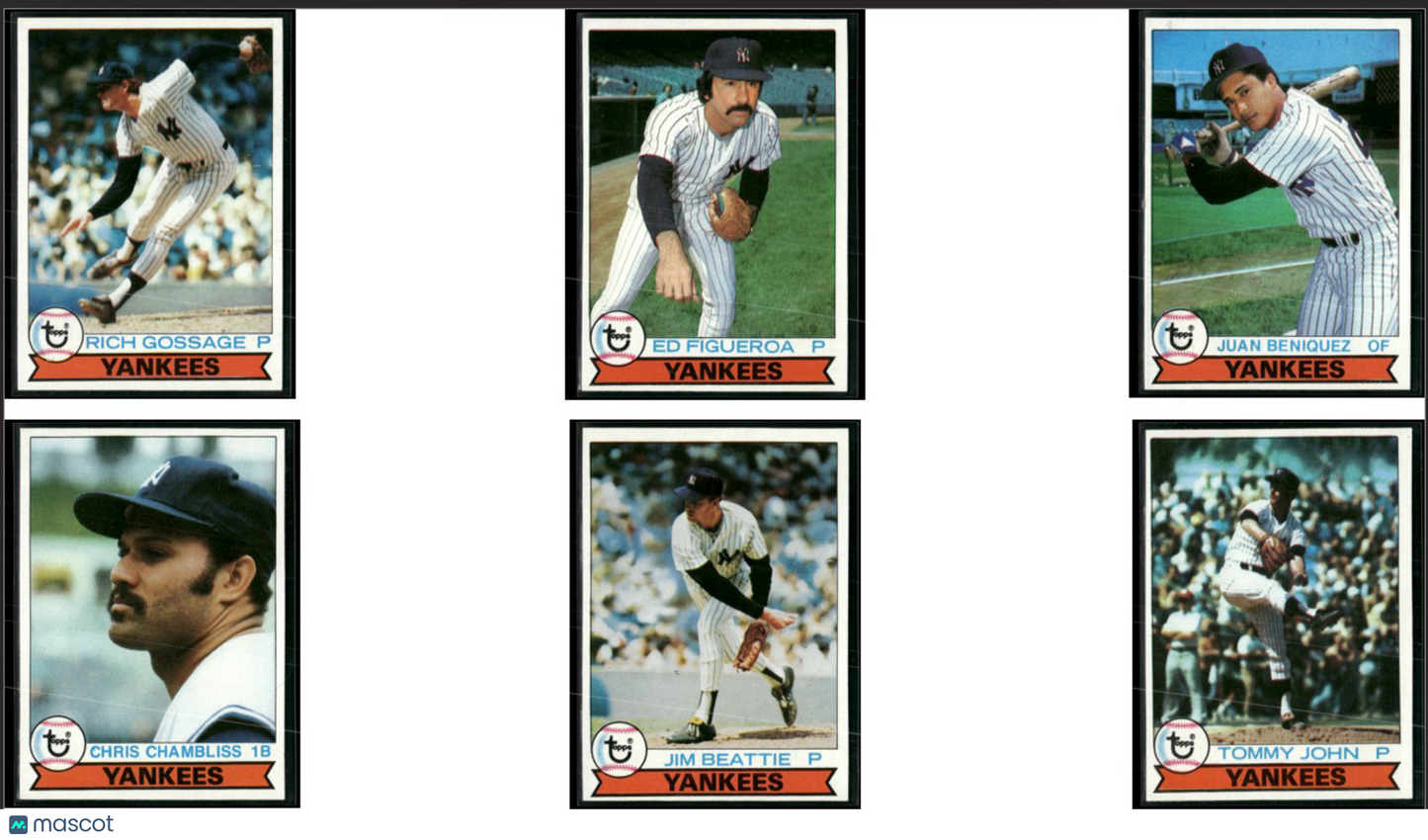 1979 Topps NEW YORK YANKEES 6 ~ CARDLOT Rich Gossage/Tommy John (EX-EX/MT)