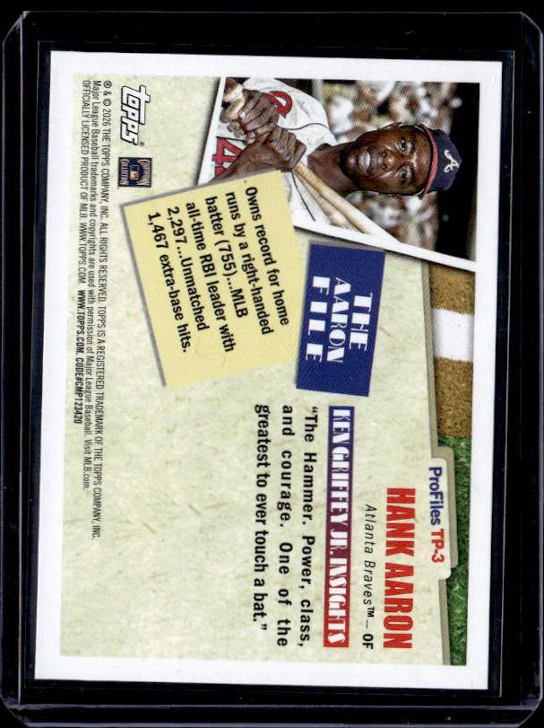 2026 Topps Series 1 HANK AARON #TP-3 Profiles