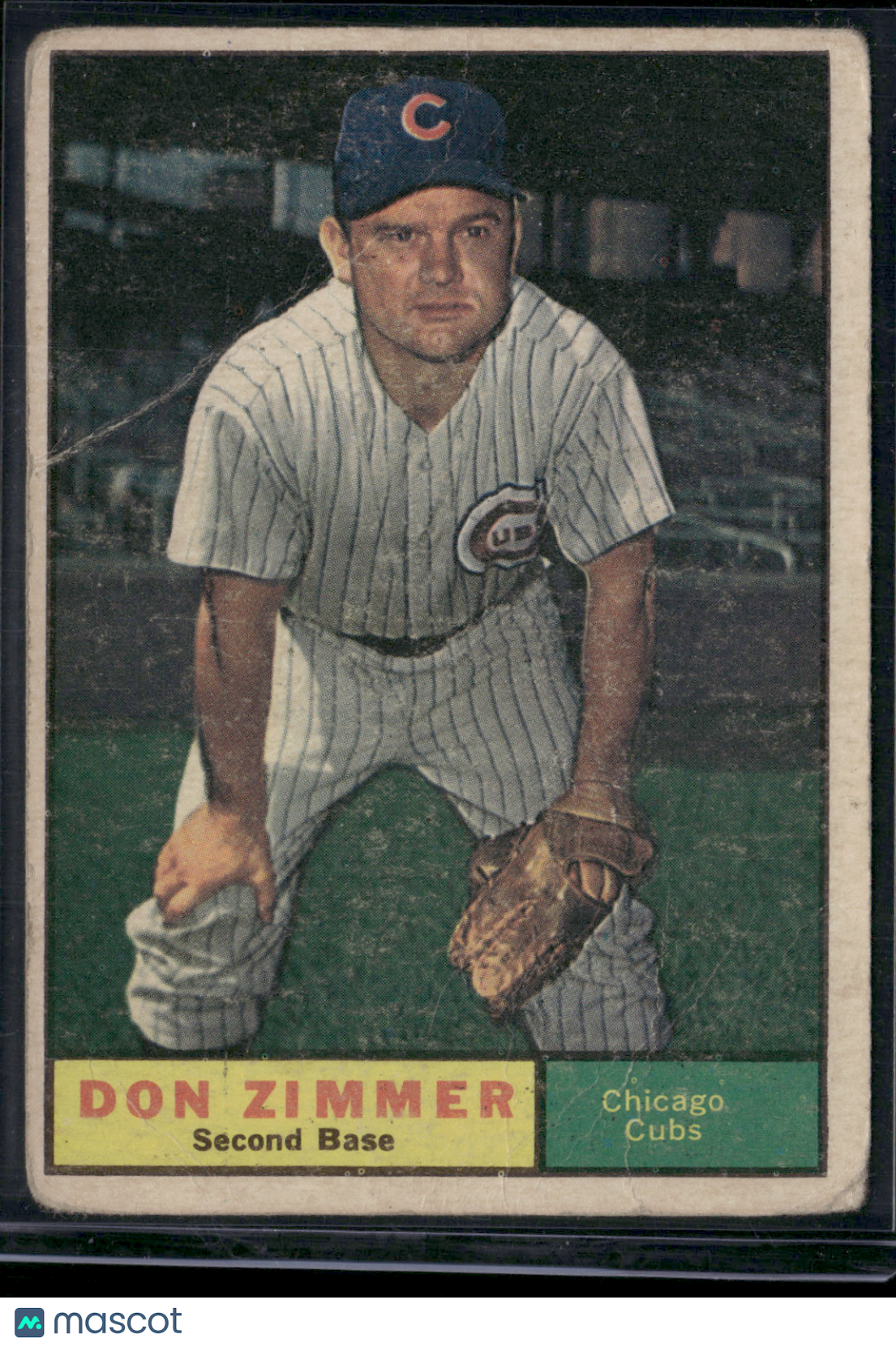 1961 Topps DON ZIMMER #493 Light Wrinkles Wrinkle (Good)