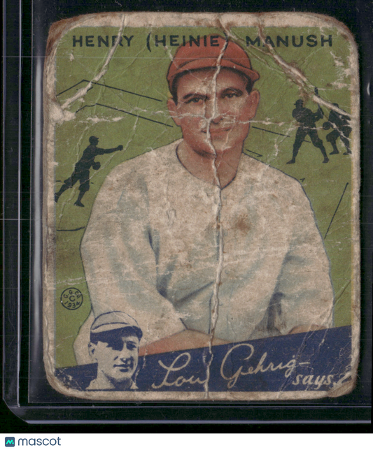 1934 Goudey HENRY "HEINIE" MANUSH #18 (Fair)