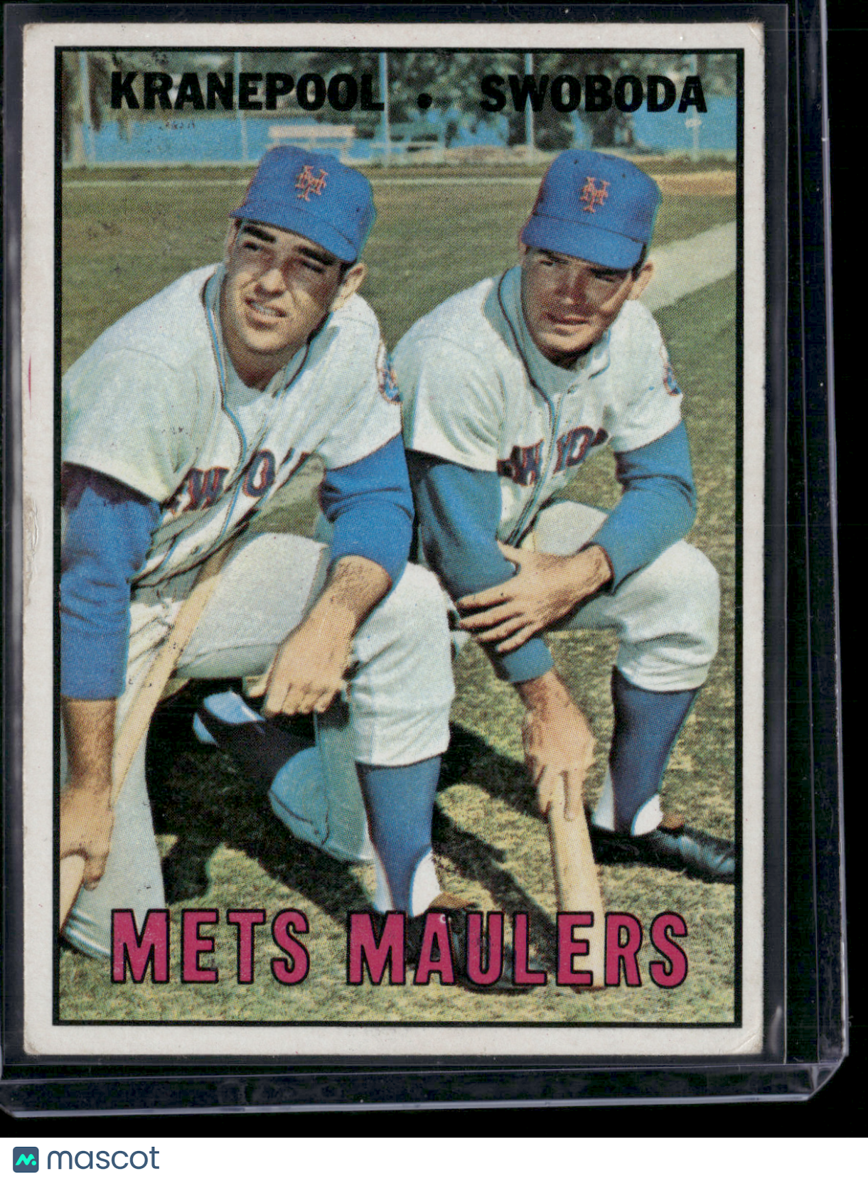 1967 Topps ED KRANEPOOL/RON SWOBODA #186 Met's Maulers (VG)