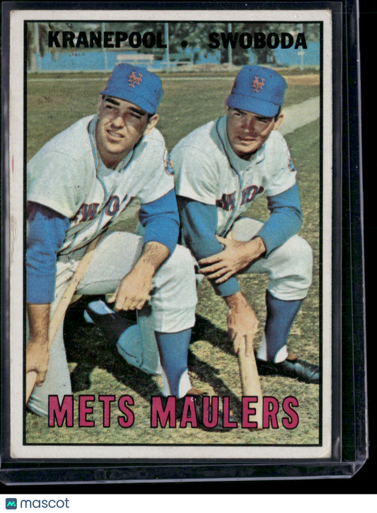 1967 Topps ED KRANEPOOL/RON SWOBODA #186 Met's Maulers (VG)