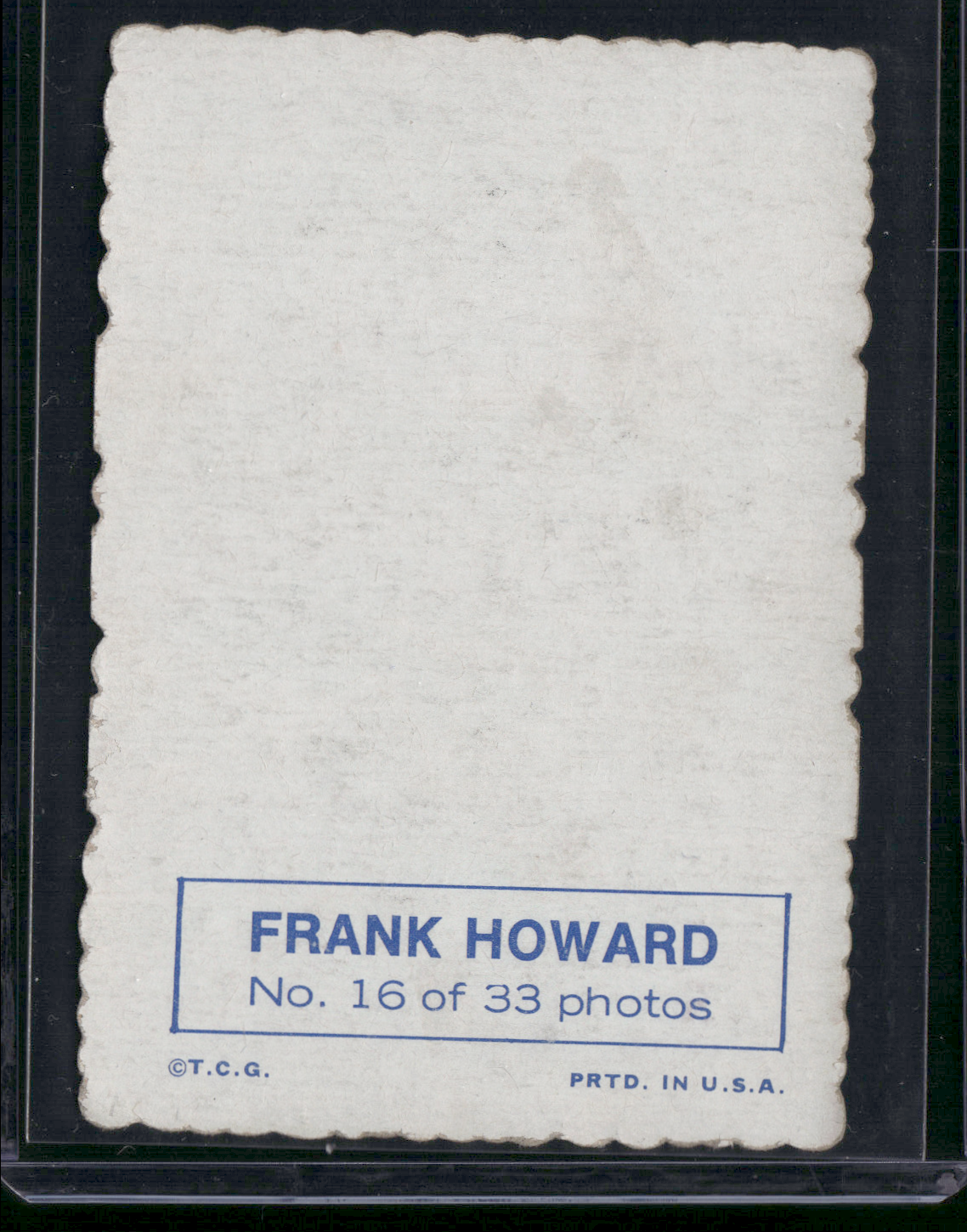 1969 Deckle FRANK HOWARD #16 Stain Surface Dent (Good)