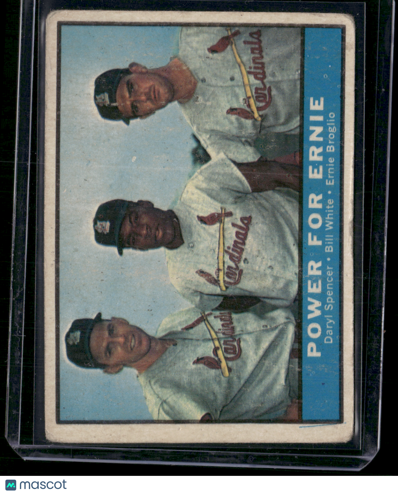 1961 Topps ERNIE BROGLIO/BILL WHITE/DARYL SPENCER #451 Power For Ernie (VG)