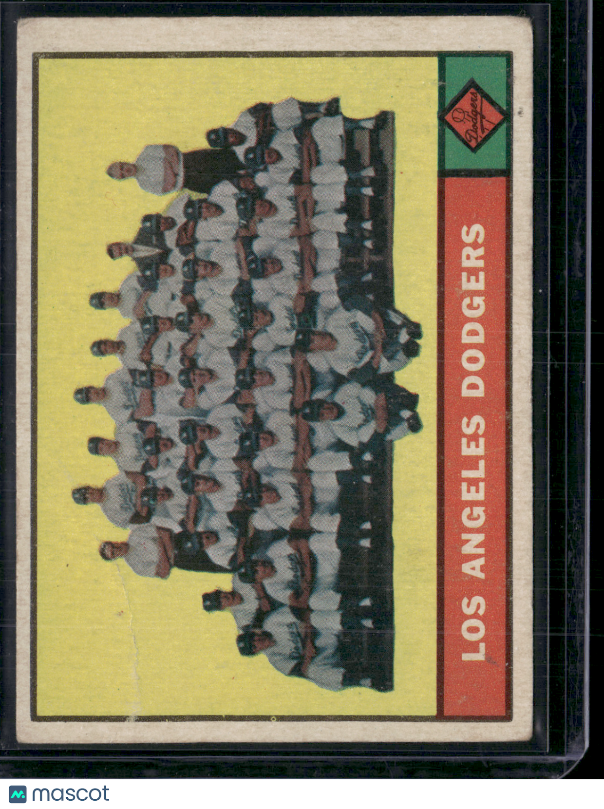 1961 Topps LOS ANGELES DODGERS #86 Ink on Back Wrinkle (VG-VG/EX)