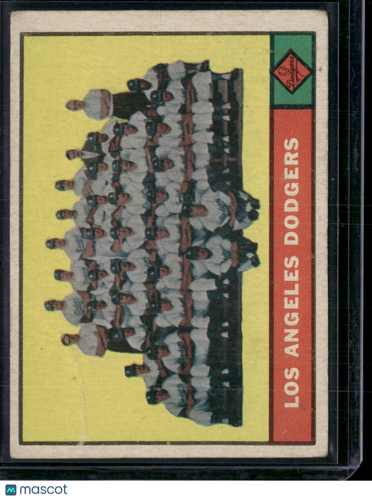 1961 Topps LOS ANGELES DODGERS #86 Ink on Back Wrinkle (VG-VG/EX)