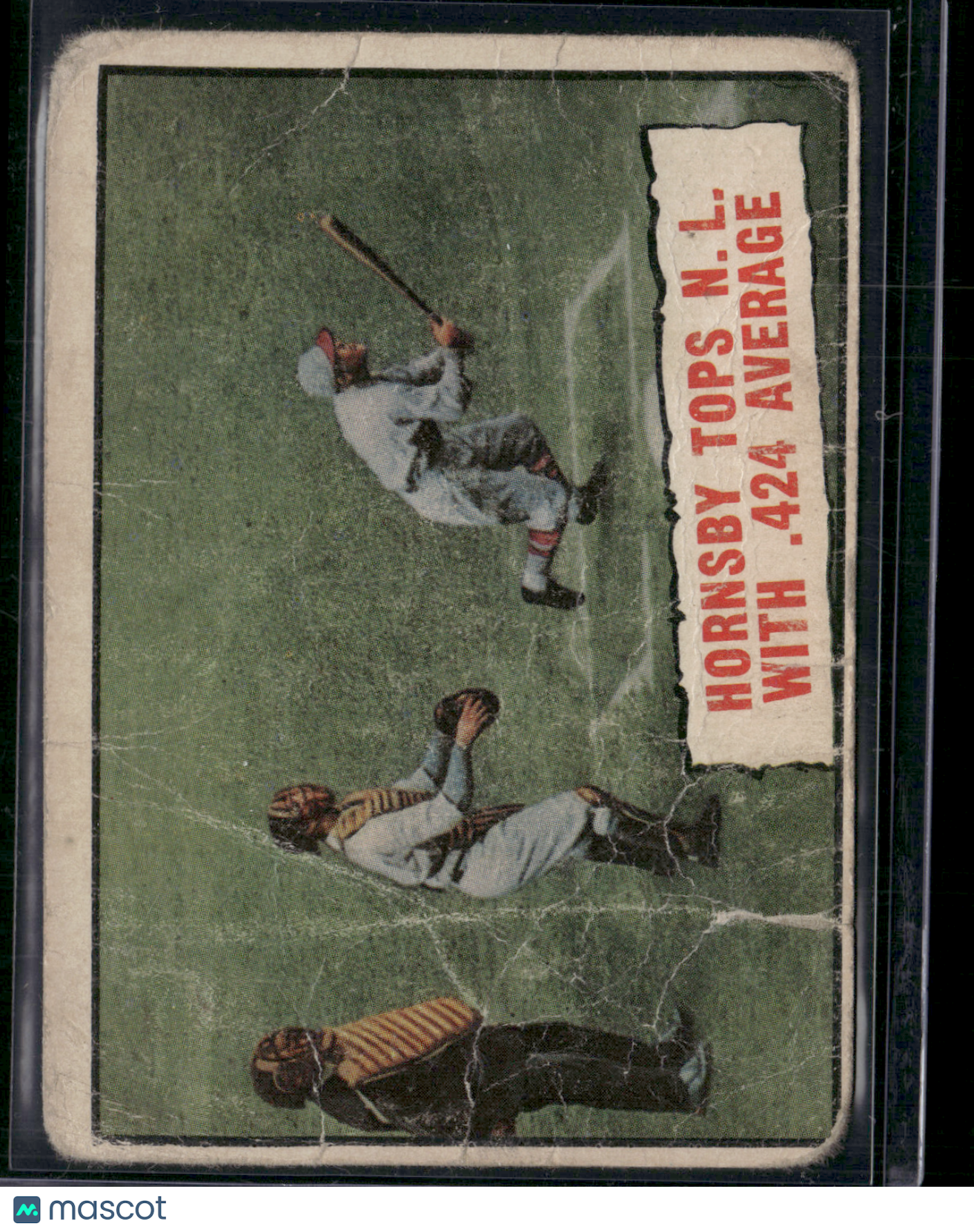 1961 Topps ROGERS HORNSBY -BASEBALL THRILLS #404 Hornsby Tops NL With .424(Fair)