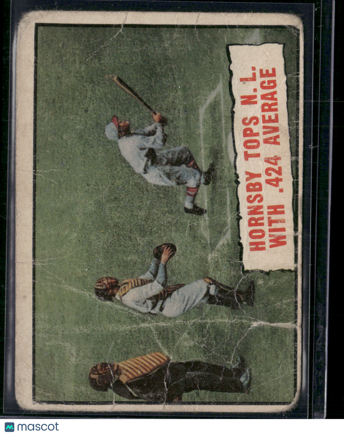 1961 Topps ROGERS HORNSBY -BASEBALL THRILLS #404 Hornsby Tops NL With .424(Fair)