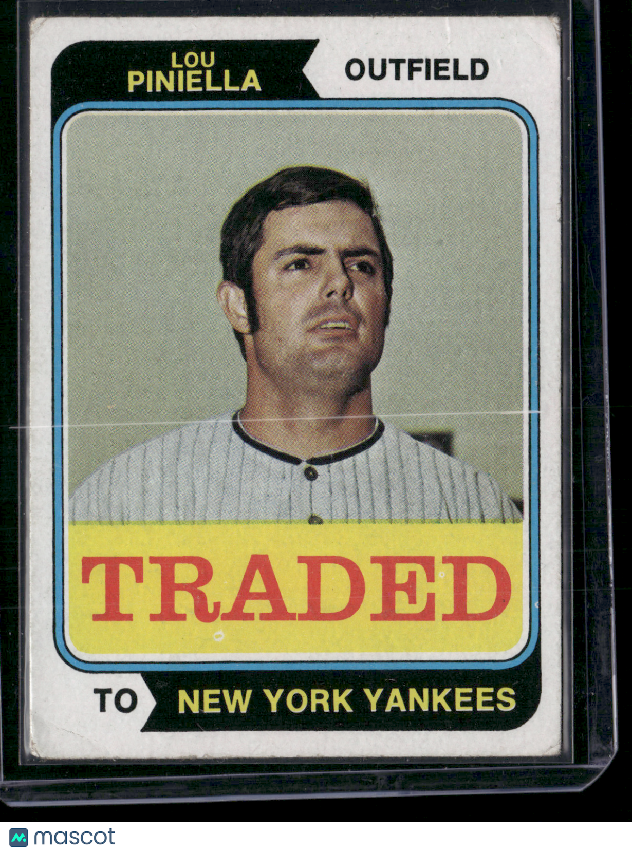 1974 Traded LOU PINELLA #390T Light Wrinkle (VG)