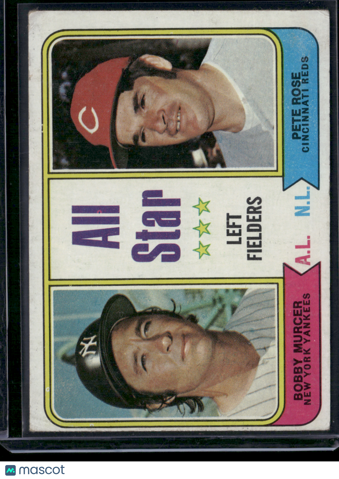 1974 Topps BOBBY MURCER/PETE ROSE #336 All Star Left Fielders(VG)