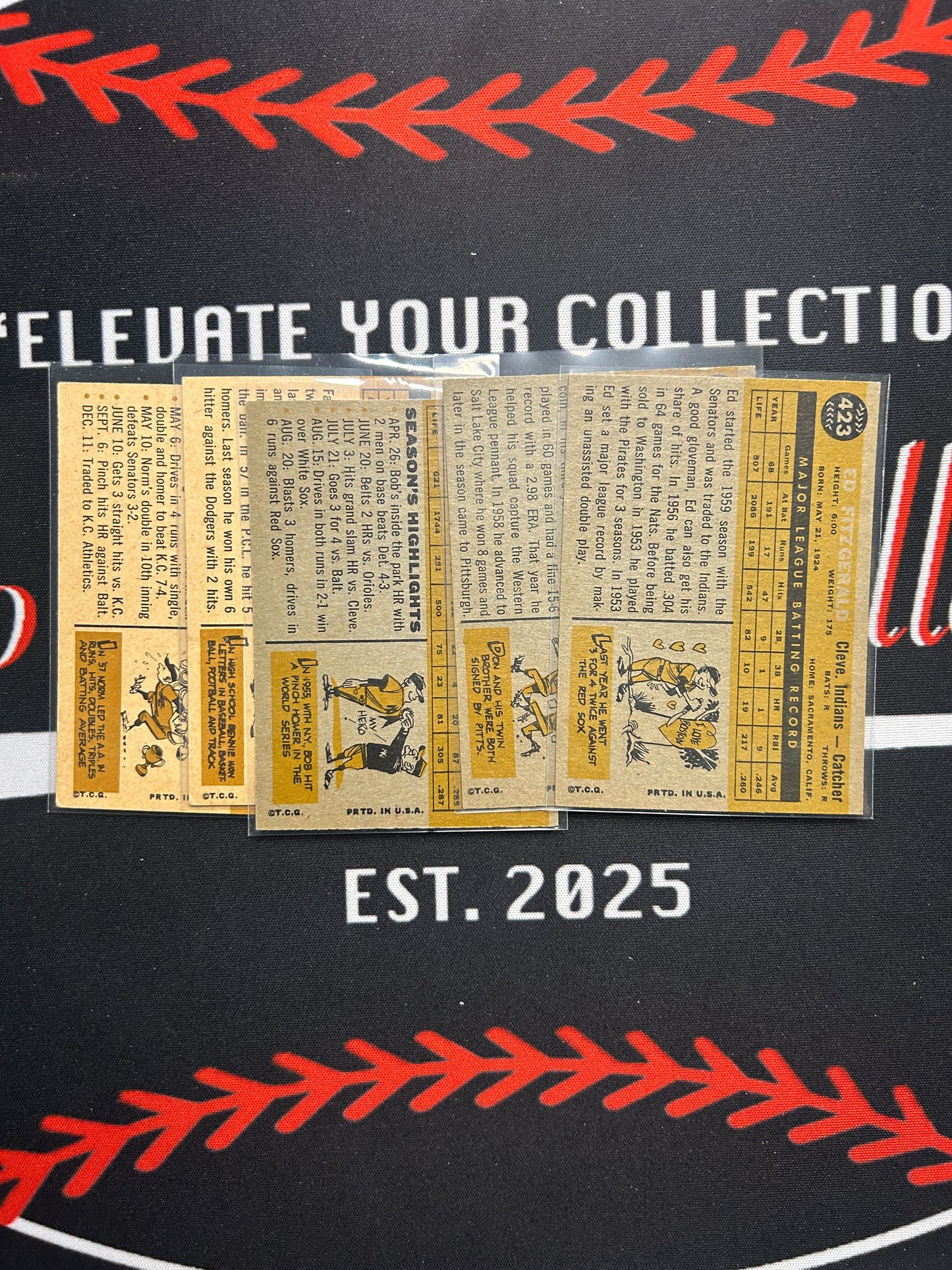 1960 Topps- 5 CARDLOT (VG-VG/EX)