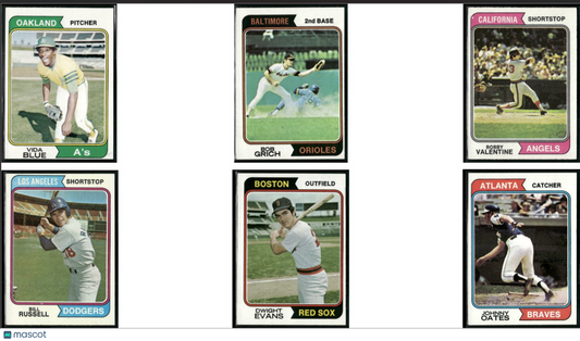 1974 Topps 6 - CARDLOT Vida Blue/Johnny Oates (VG/EX-EX)