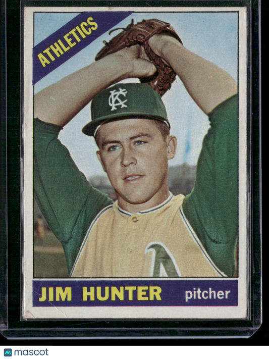 1966 Topps JIM "CATFISH" HUNTER #36 Rookie RC Sufrace Dent (Good)