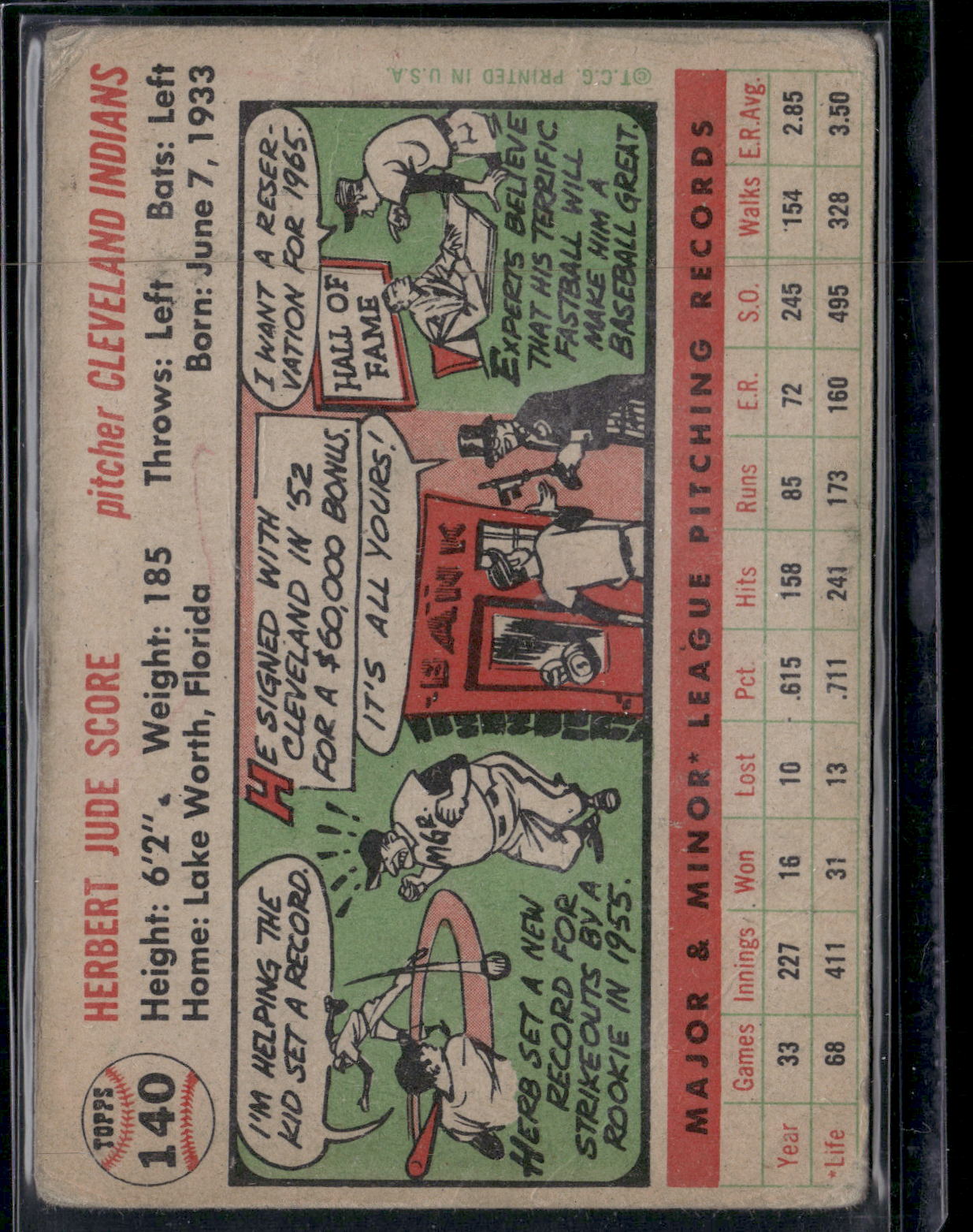 1956 Topps HERB SCORE #140