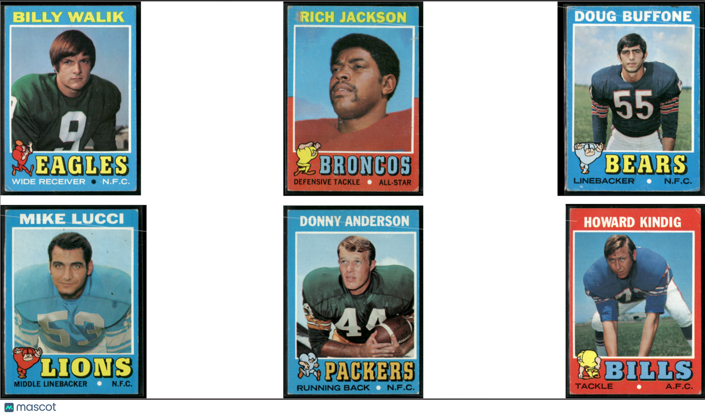 1971 Topps 6 ~ CARDLOT Billy Walik/Howard Kindig (VG)