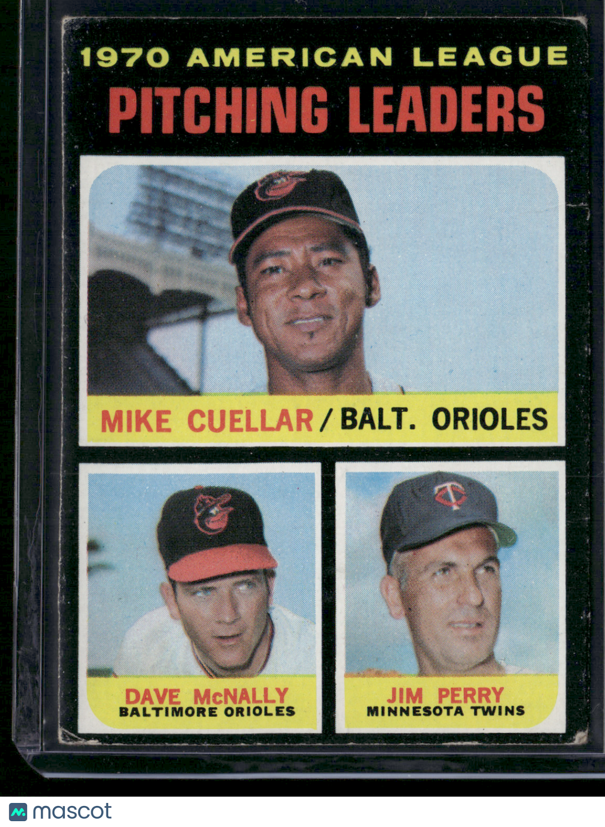 1971 Topps CUELLAR/MCNALLY/PERRY #69 1970 AL Pitching Leaders (G-Light Wrinkles)
