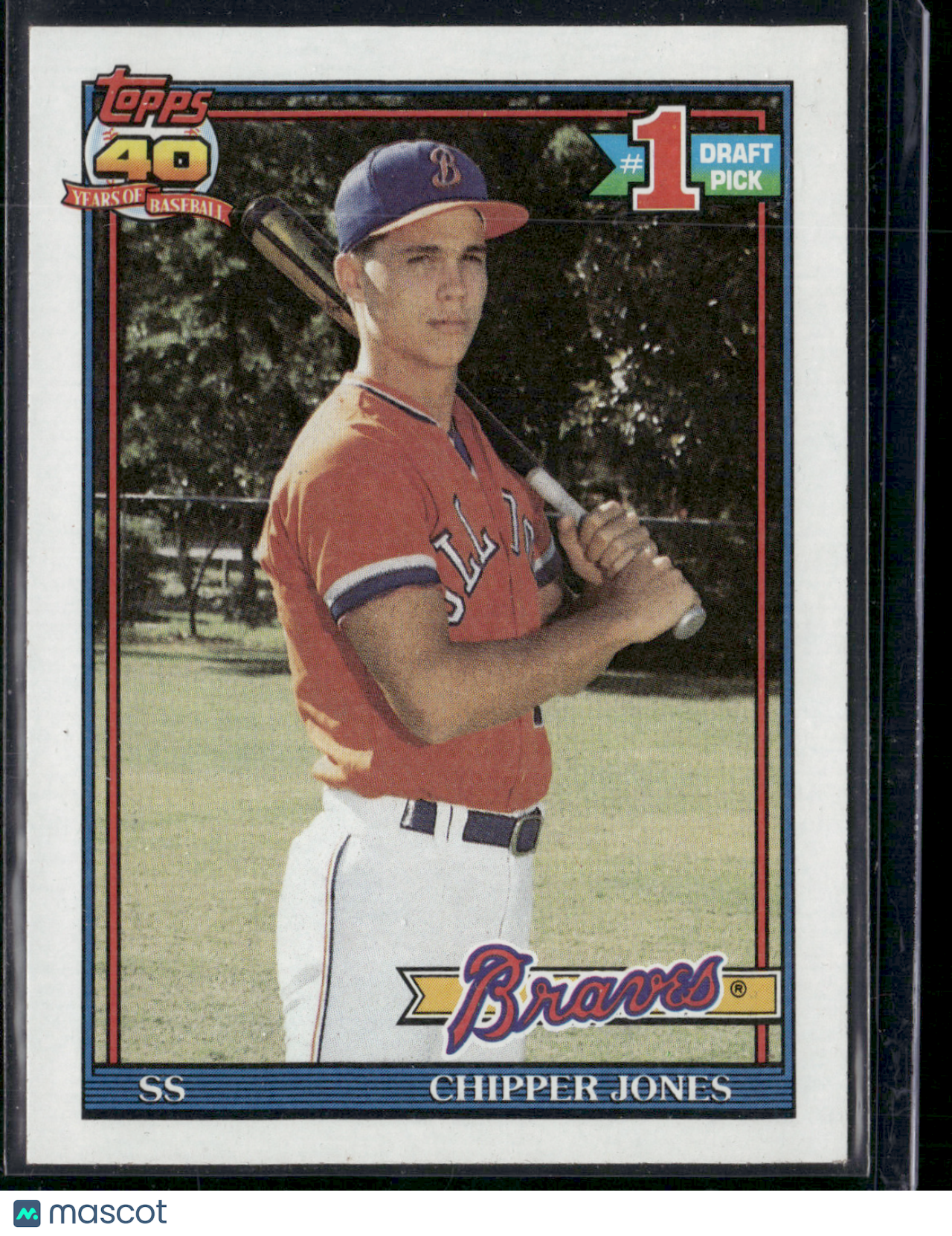 1991 Topps CHIPPER JONES #333 #1 Draft Pick Rookie RC (NM)