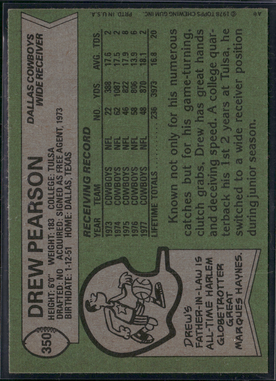 1978 Topps DREW PEARSON #350 (NM)