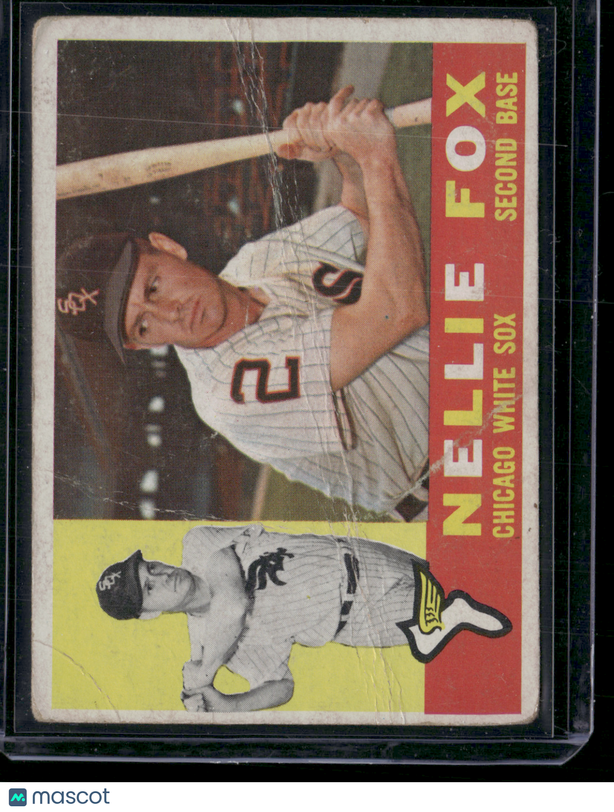 1960 Topps NELLIE FOX #100 Wrinkles Crease (Good)