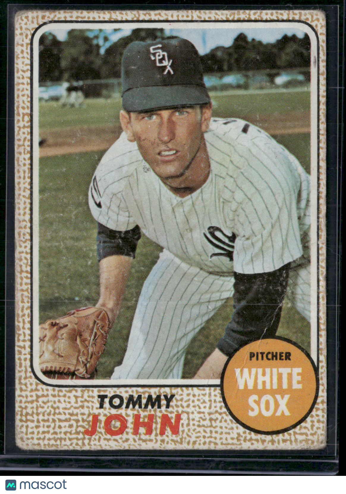 1968 Topps TOMMY JOHN #72 Staining Light Wrinkles (VG)