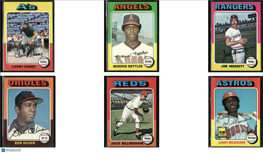 1975 Topps 6 ~ CARDLOT Larry Haney/Larry Milbourn (EX)