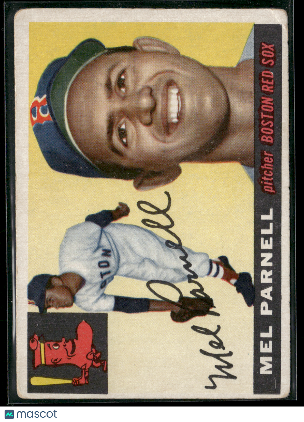 1955 Topps MEL PARNELL #140 Writing on back (Poor)
