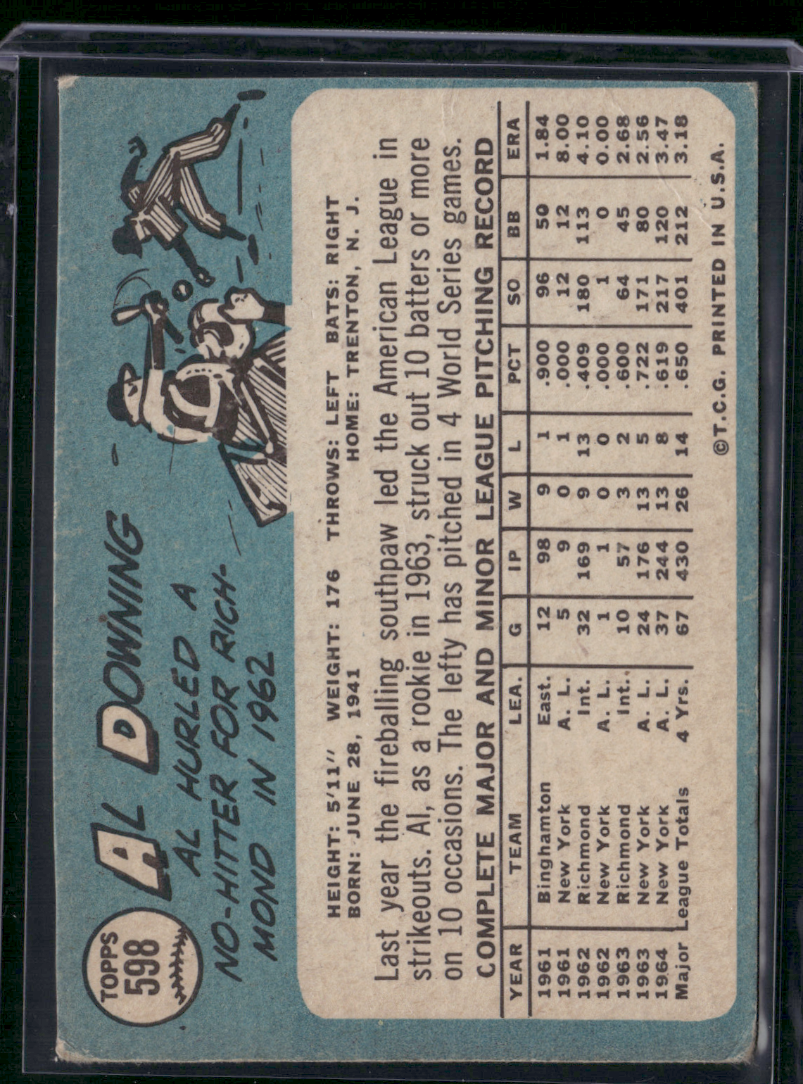 1965 Topps AL DOWNING #598