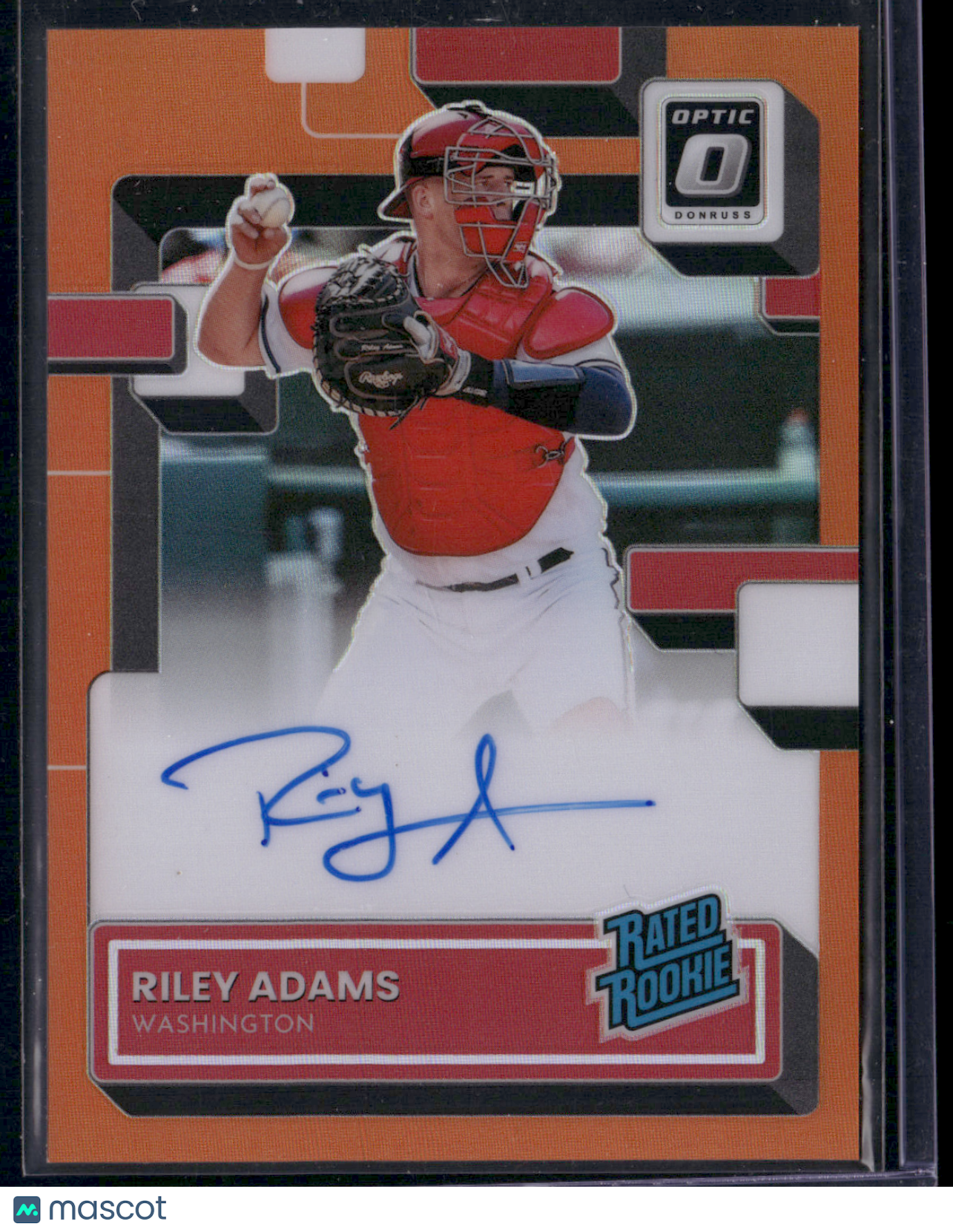 2022 Donruss Optic RILEY ADAMS #RRS-RA Orange Holo Auto 1/100 Rookie RC (NM)