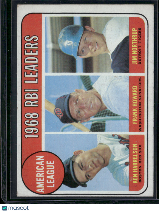 1969 Topps FRANK HOWARD/HARRELSON/NORTHRUP #3 1968 AL RBI Leaders (Good-VG)