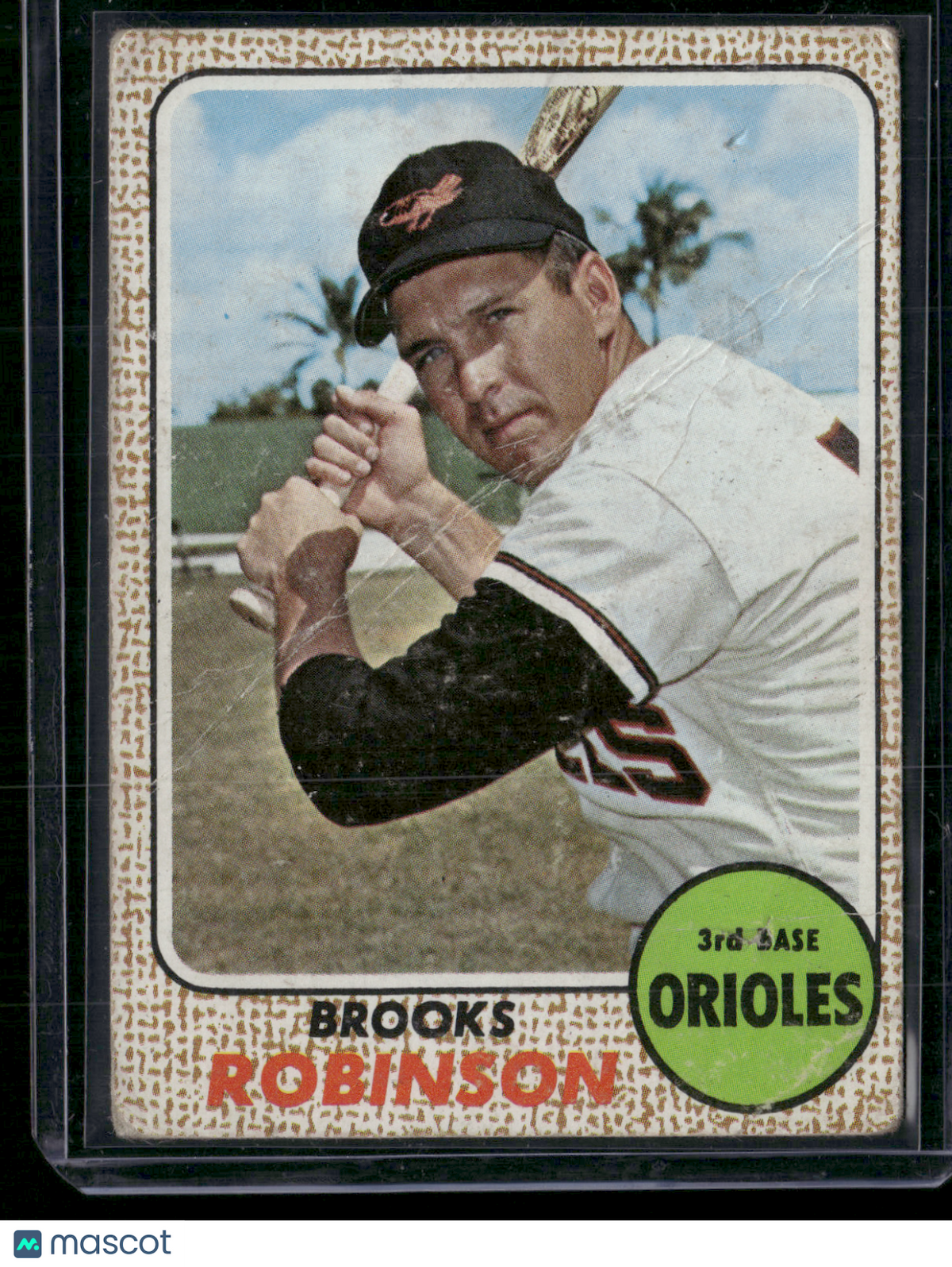 1968 Topps BROOKS ROBINSON #20 Surface Dent Ink Wrinkle Creases (Good)