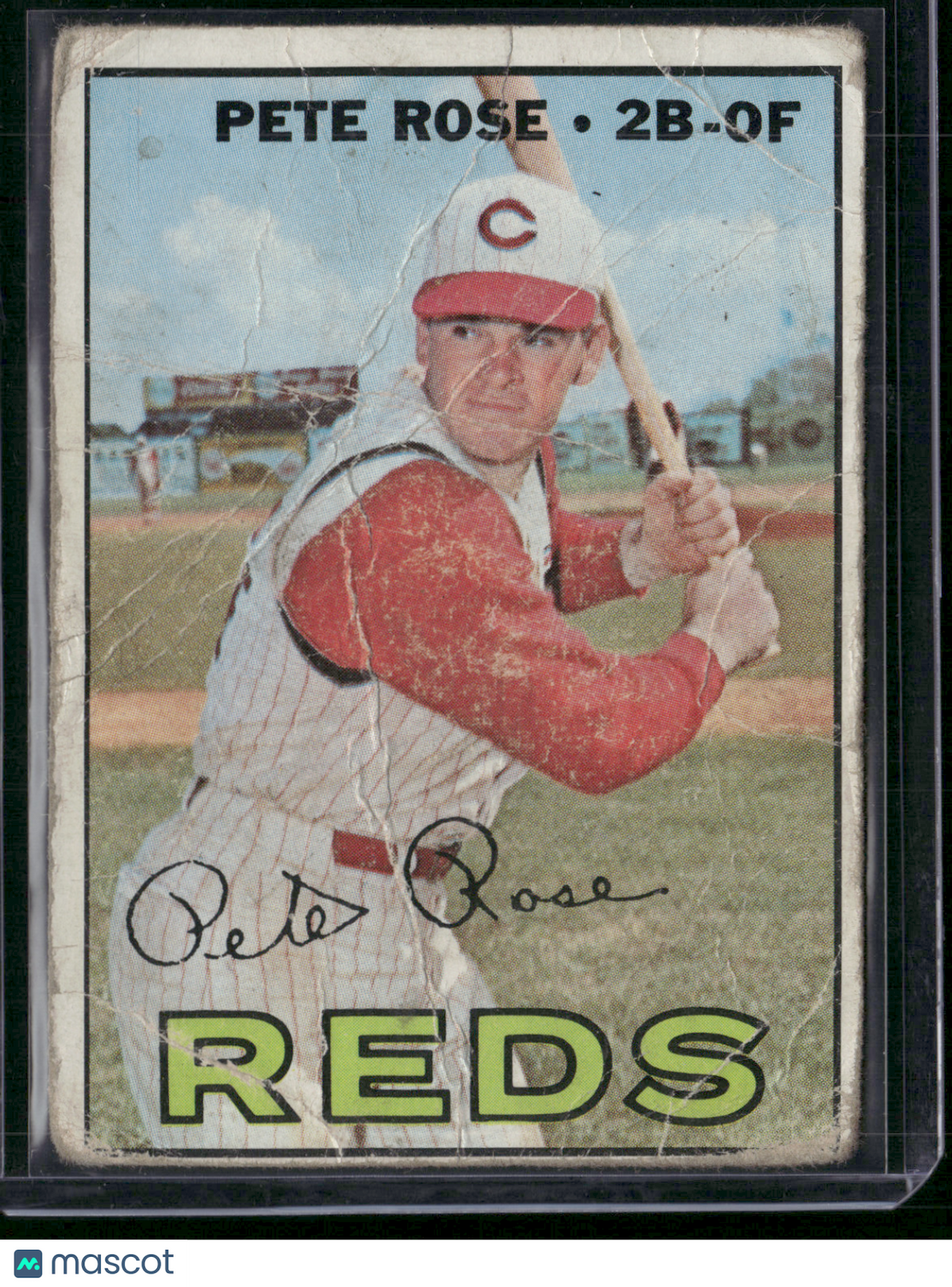 1967 Topps PETE ROSE #430 Toning Wrinkles (Fair-Good)