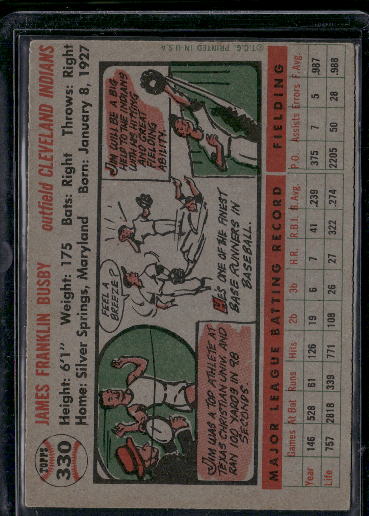 1956 Topps JIM BUSBY #330