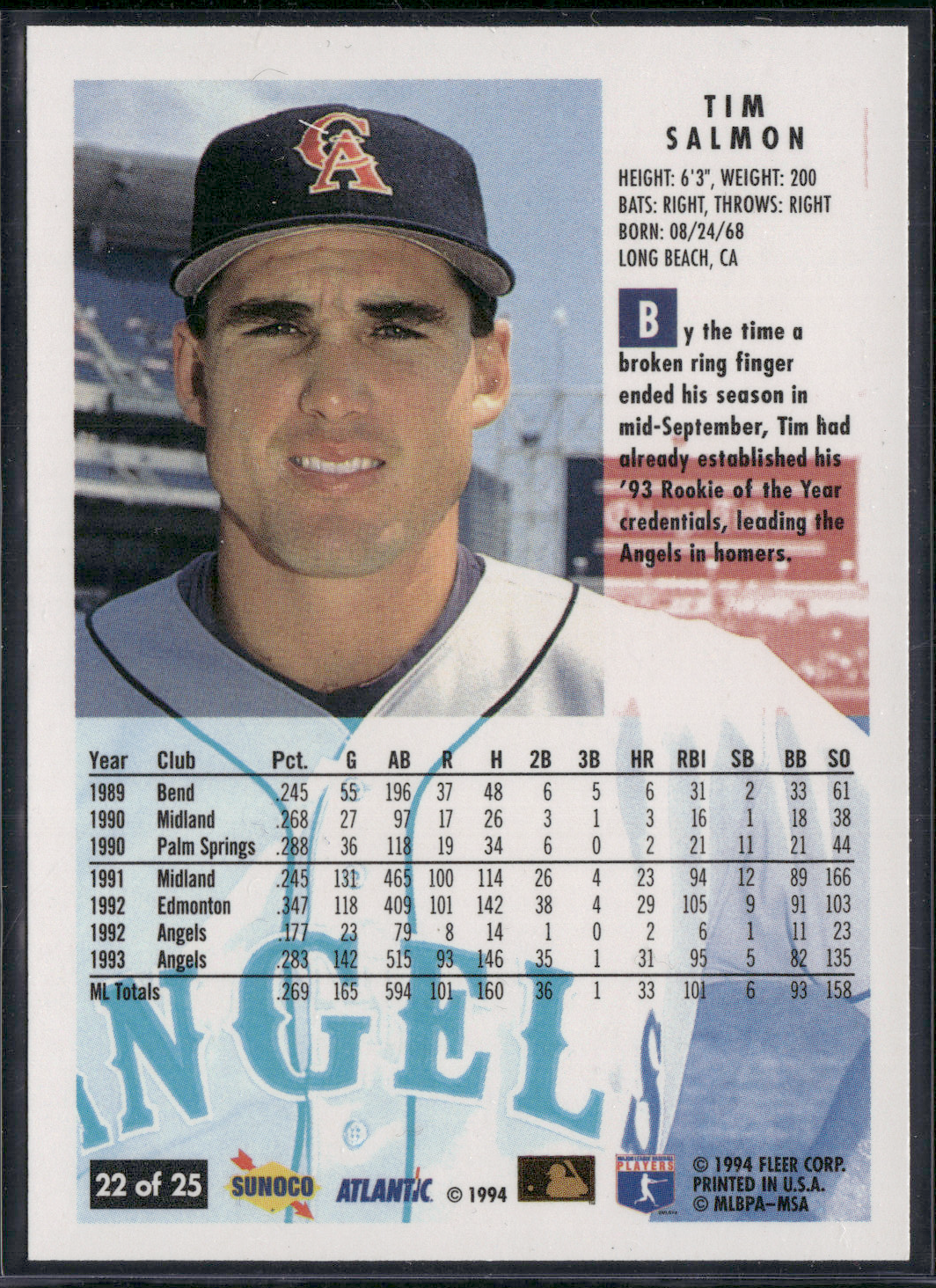 1994 Sunoco TIM SALMON #22 (NM)