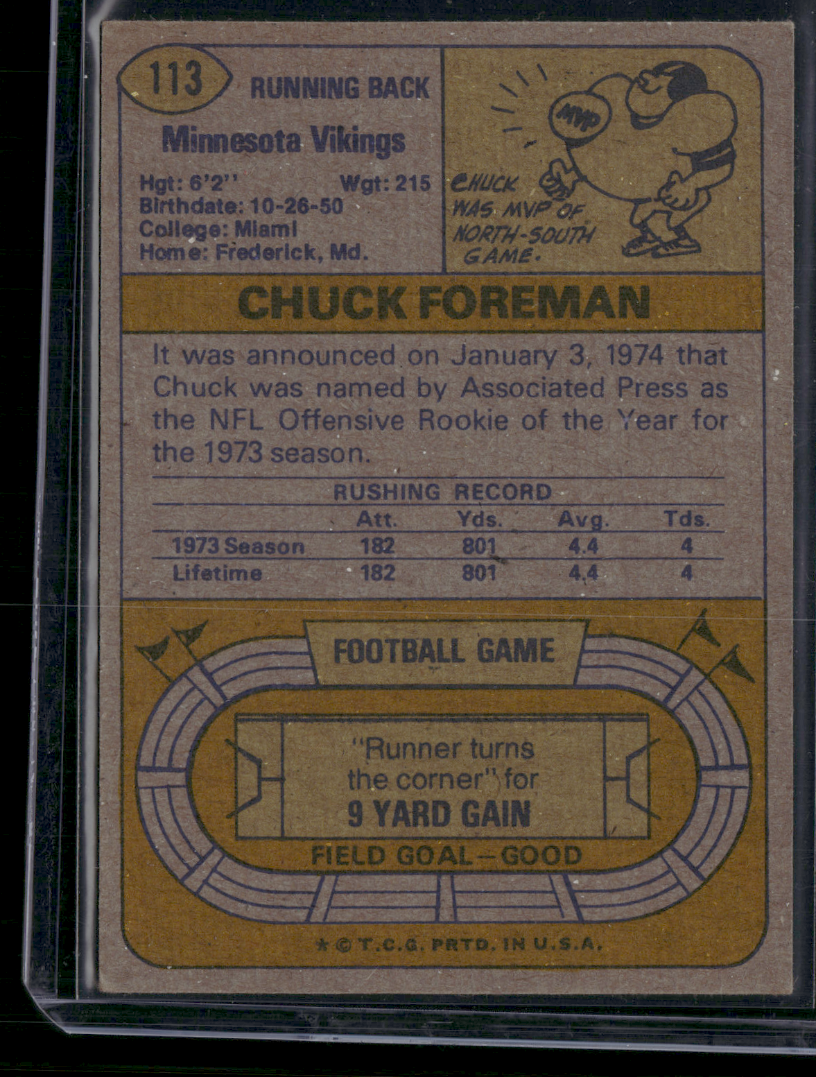 1974 Topps CHUCK FOREMAN #113 (EX)