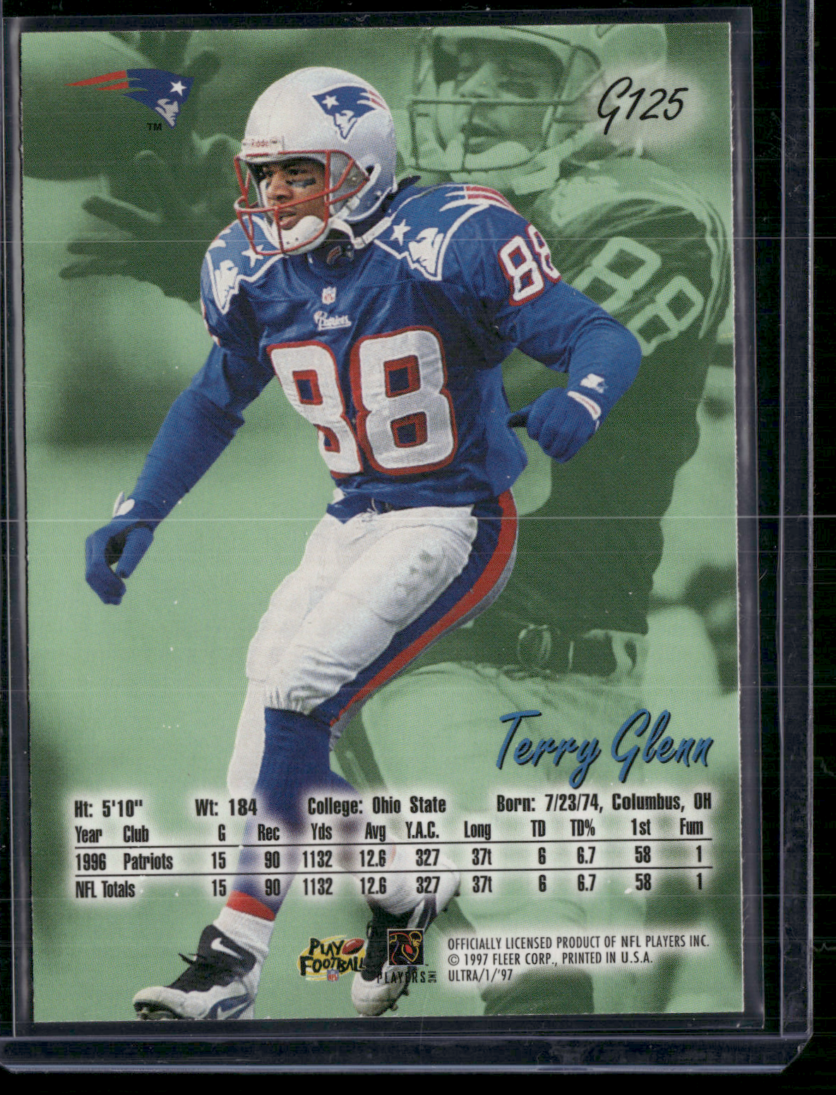 1997 Ultra TERRY GLENN #G125 Gold Medallion Edition (NM)
