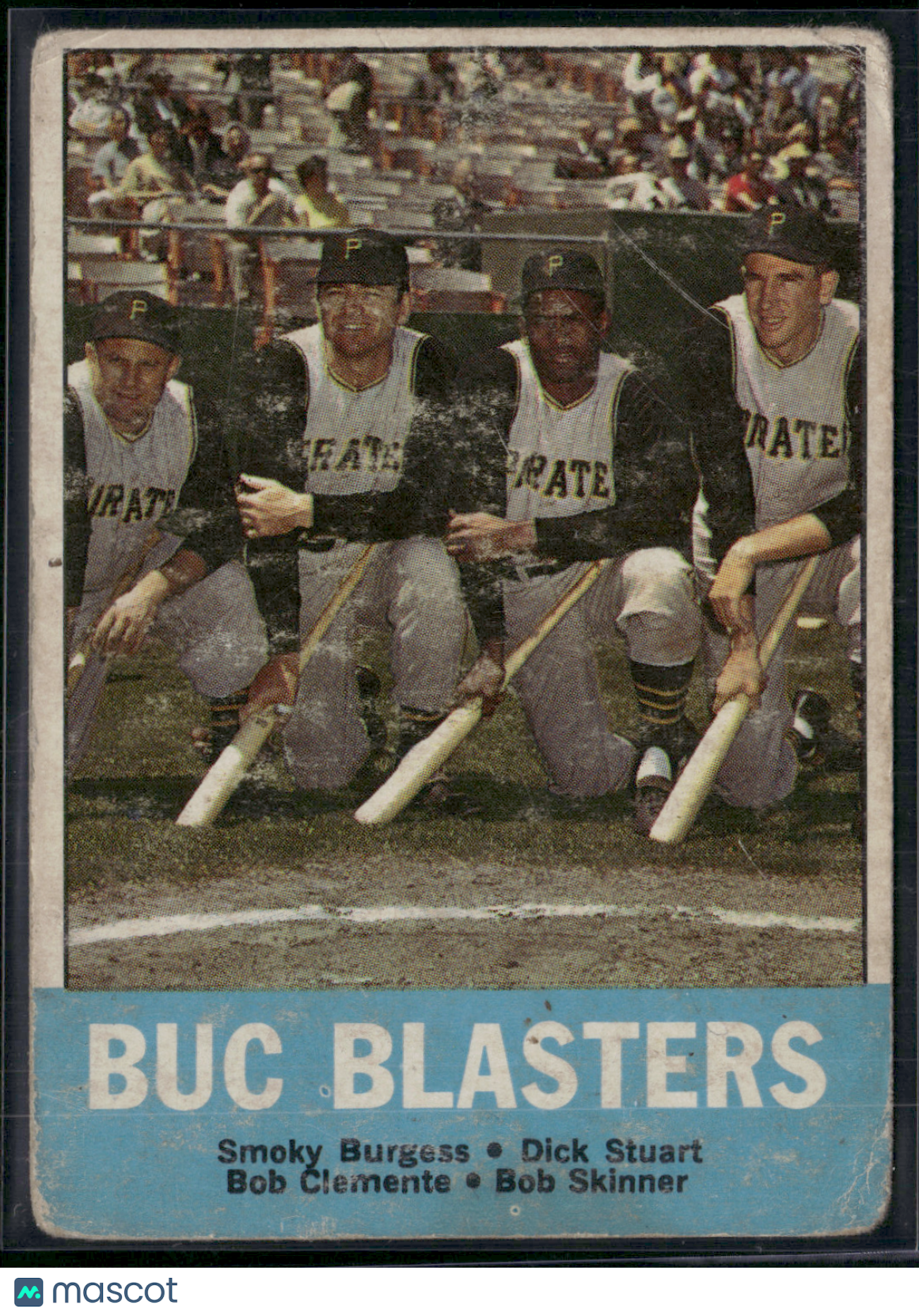 1963 Topps ROBERTO CLEMENTE/SKINNER/STUART/BURGESS #18 Buc Blasters Toning(Good)