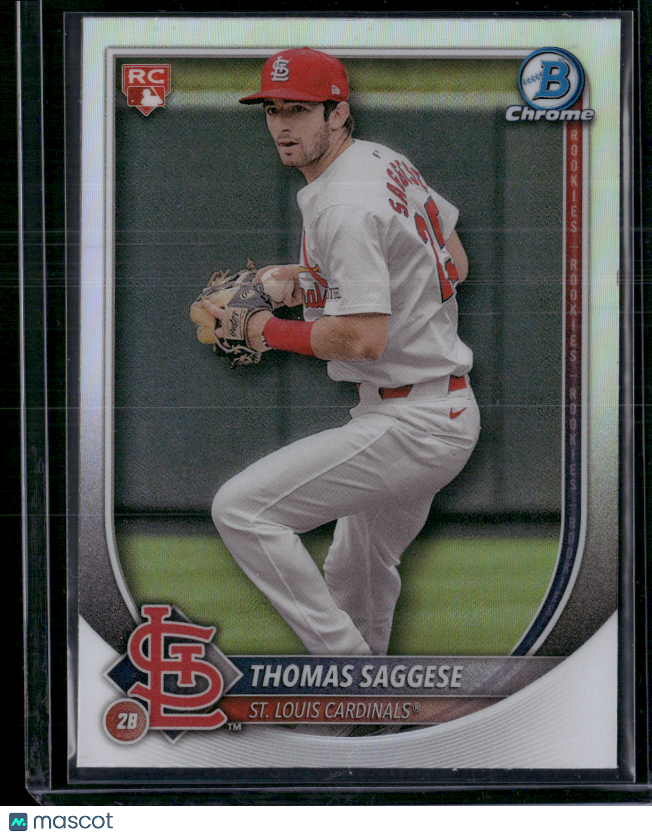 2025 Bowman THOMAS SAGGESE Rookie Card RC #57 Red Shield Buy Back Chrome